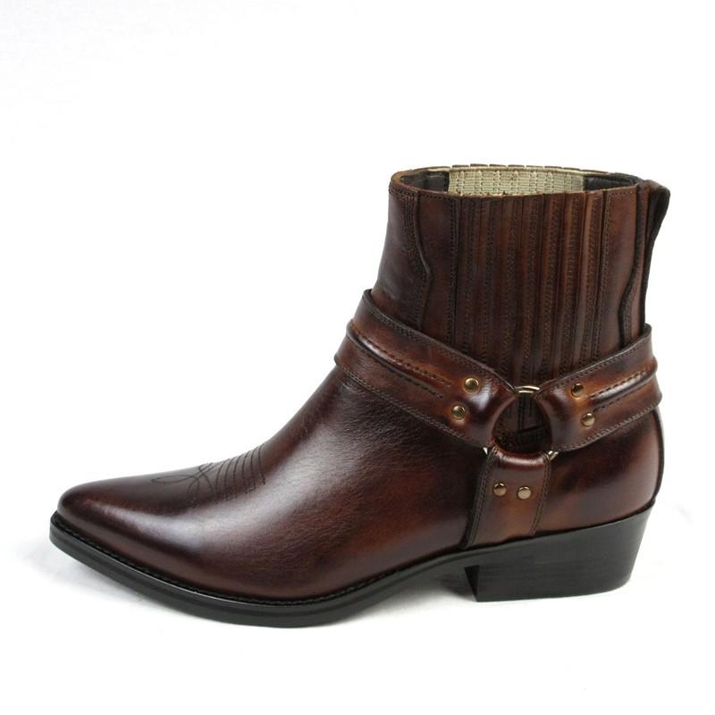 TEXAS VILLAGE 日本製 本革 ウエスタンブーツ ショート リングブーツ