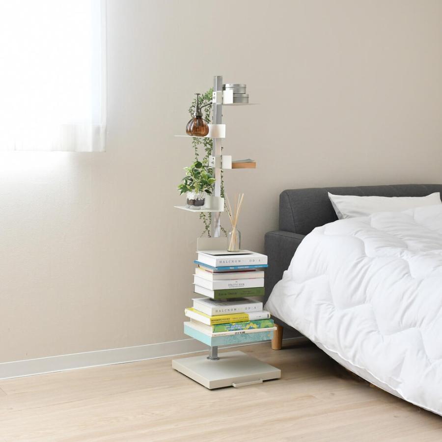 アイボリー｜Tsum_dock ブックタワー 隠しキャスター付 ハイタイプ 8段