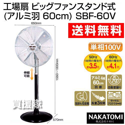 ナカトミ （法人限定）業務用扇風機 工場扇 ビッグファンスタンド式
