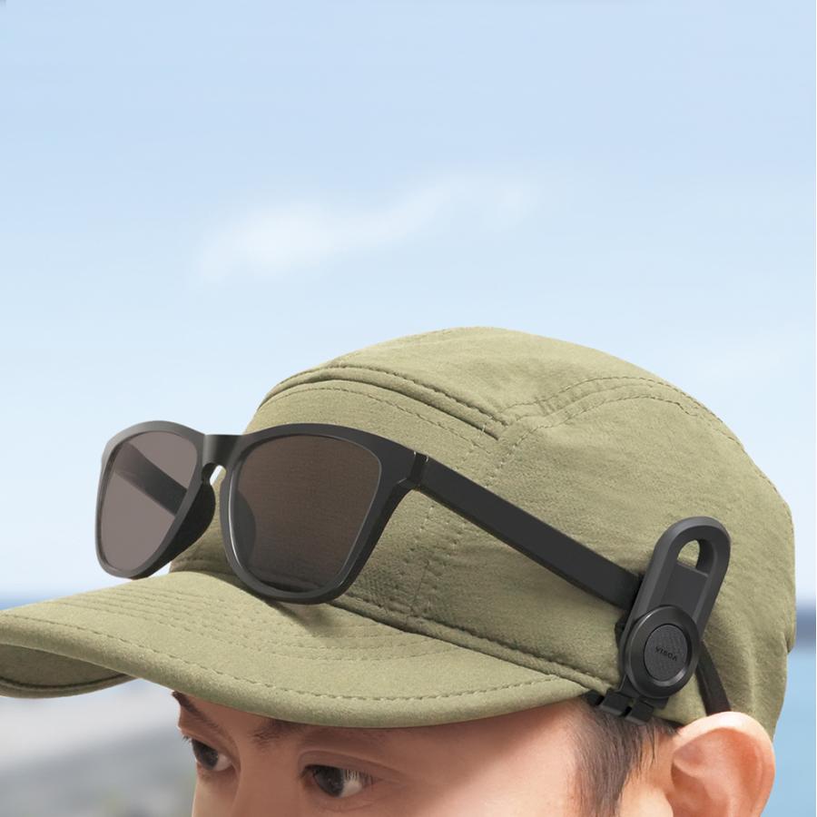 VISOA U-A38 キャップオン サングラスキーパー キャップのツバ横に挿し