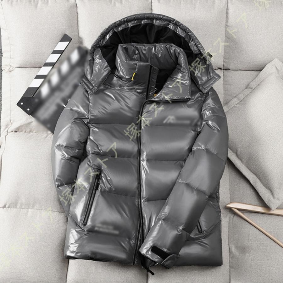 ダウンコート メンズ フード着脱可 ダウンジャケット ショート丈 中綿