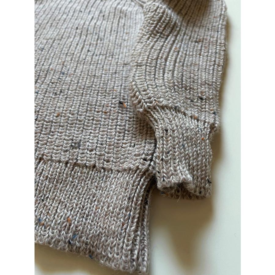 アランクラフト クルーネック フィッシャーマンセーター リブ編み