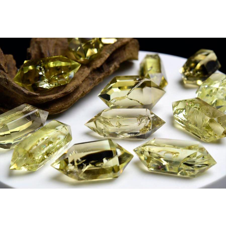 虹入り シトリン ダブルポイント 両剣黄水晶 種類お任せ (約20g~25g