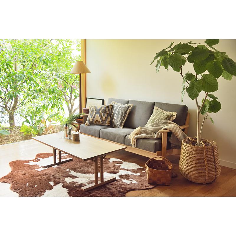 東谷 ラグ 牛柄 ウシ うし カウ cow 黒 ブラック 茶色 ブラウン