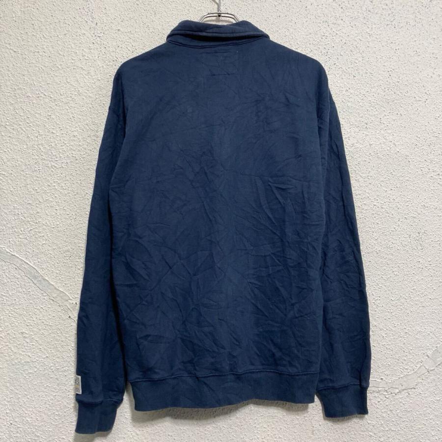 Roots ロゴスウェット トレーナー ルーツ S ネイビー ハーフジップ 襟