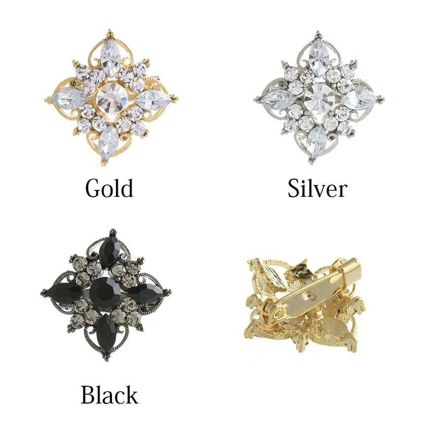 ヴァンテーヌ ブローチ ビジュー ラインストーン ミニ ひし形 母の日