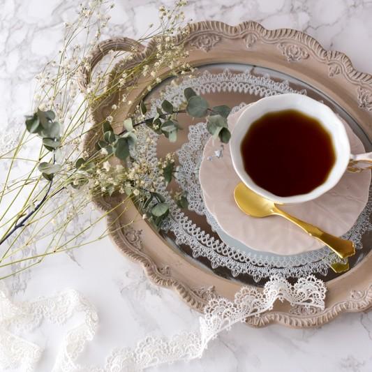 トレー お盆 フリルミラートレイ おしゃれ アンティーク調 : VICTORIA