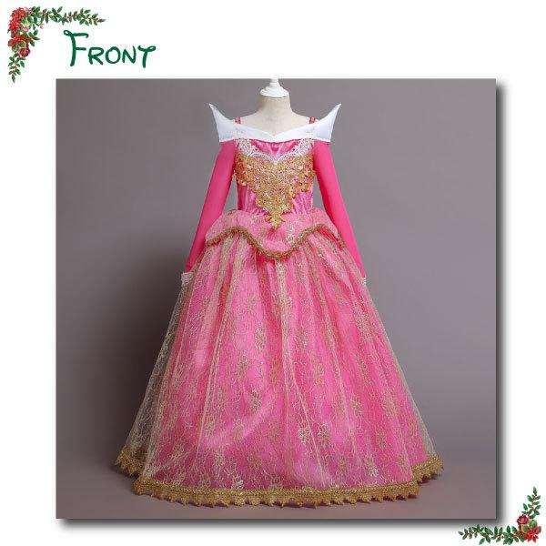 NEW☆長袖 オーロラ ドレス 子供用 クリスマス ハロウィン 姫 コスプレ