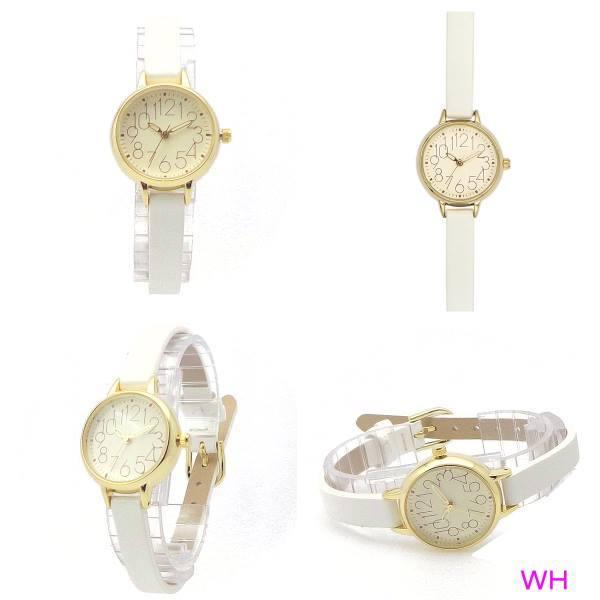 腕時計 レディース 4年電池 電池寿命約4年 シンプル カラフル 革