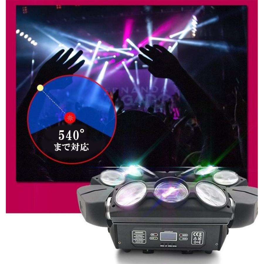 ステージライト 舞台照明 LED スパイダー ムービングヘッド RGBW 8x8W