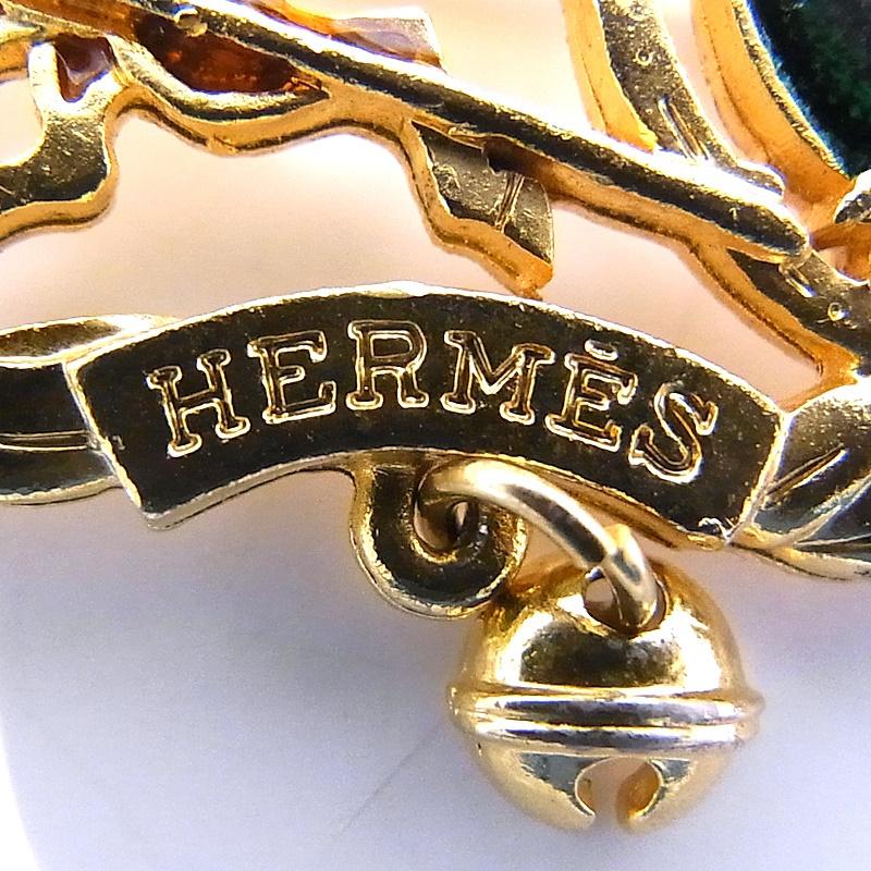 HERMES（エルメス） HELMES ブローチ クリスマス 馬車 七宝焼き