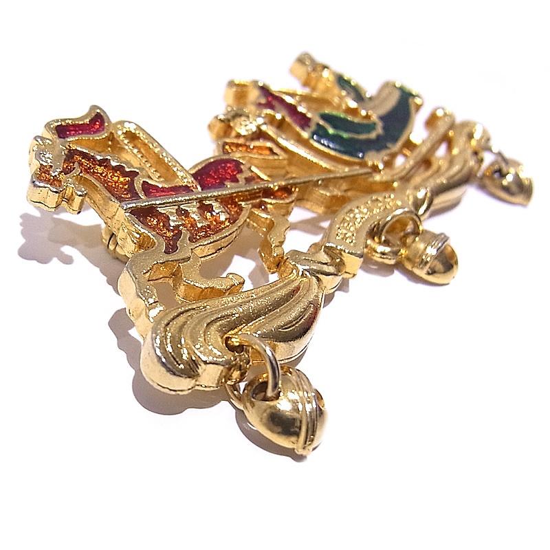 HERMES（エルメス） HELMES ブローチ クリスマス 馬車 七宝焼き