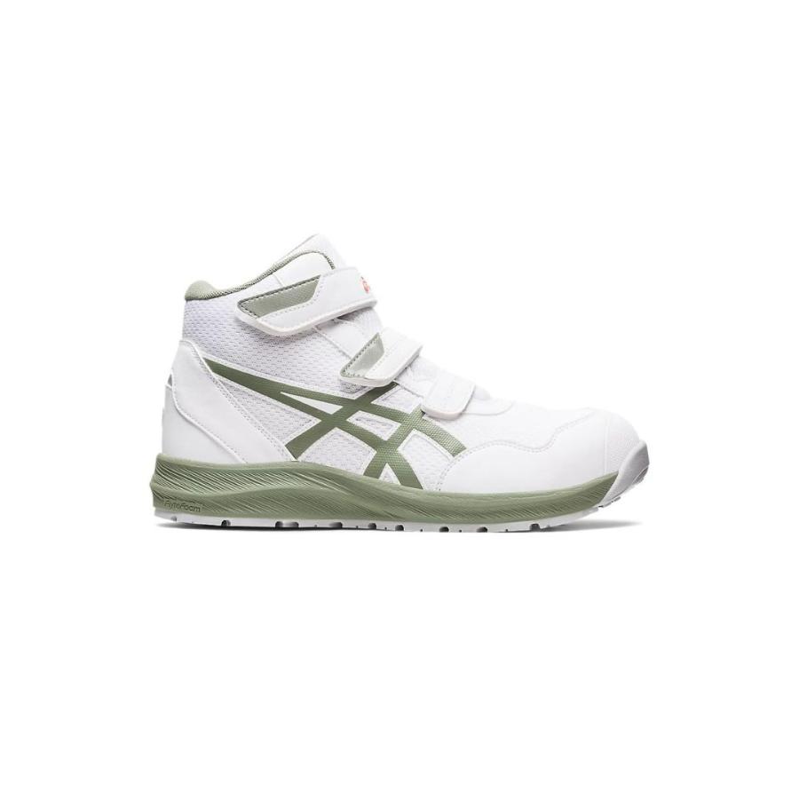 ウィンジョブ ASICS CP216 100 ホワイト×ライケングリーン アシックス