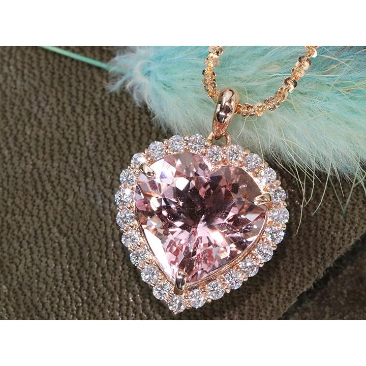 モルガナイト 5.07カラット ダイヤモンド 0.43カラット K18PGピンク