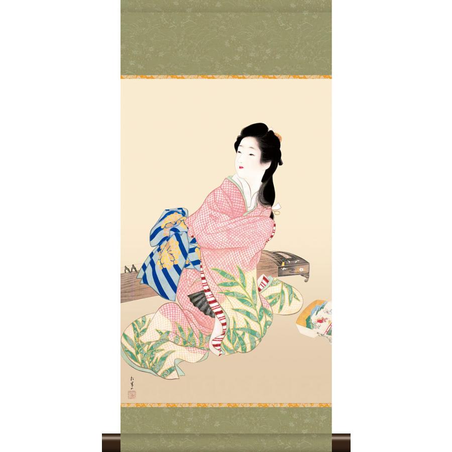 掛軸 掛け軸 和風モダン掛 娘深雪 上村松園 約横28cm×縦60cm ミニ