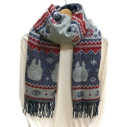 ジブリグッズ となりのトトロ ボタン付きストール 雪の結晶