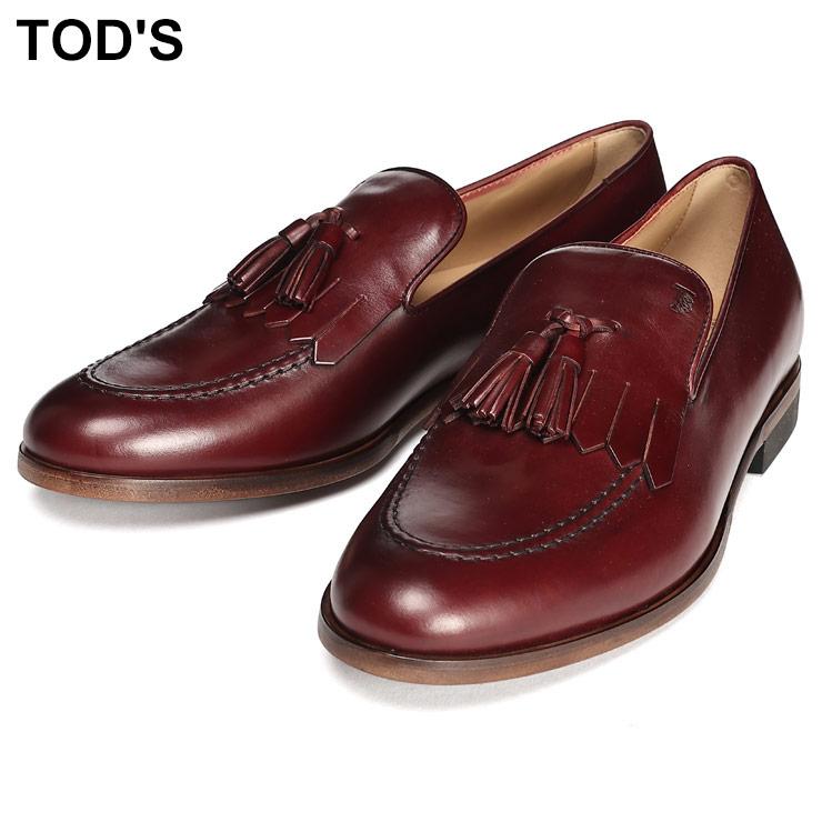 TOD'S（トッズ） レザー タッセル ローファー メンズ TDXXM32C0CS80RD