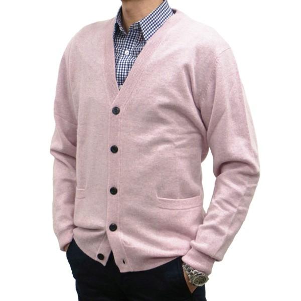 百寿 祝い カシミヤ 100% カーディガン メンズ (100歳) 御祝 桃色