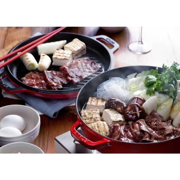 Staub（ストウブ） 鍋 Sukiyaki & グリルパン 26cm チェリー 生涯保証