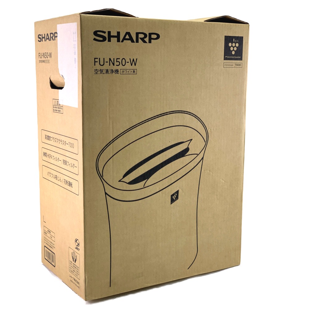 SHARP プラズマクラスター7000 薄型空気清浄機 FU-P50-W ホワイト 空気