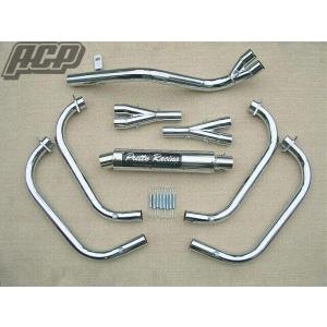 プリティー製 XJR400 ガニマタ ブレット管 ブラック 4HM