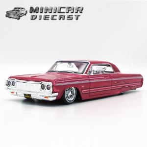 モーターマックス 1/24 箱入り ミニカー 1964 CHEVROLET IMPALA レッド