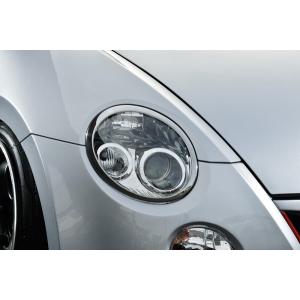 コペン L880K ヘッドライトリング 左右セット メッキ調 : エアロ