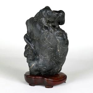 水石 「千軒石」 盆石 天然石 すいせき 台座付き 現品限り : 盆栽彩都