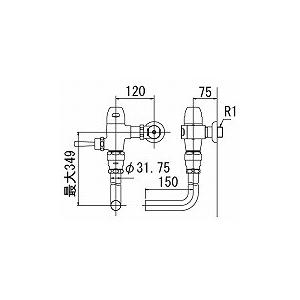 INAX（イナックス） 大便器用フラッシュバルブ 節水形 壁給水タイプ