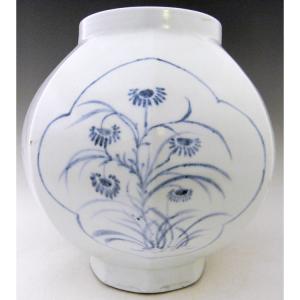 李朝 青花葡萄文白磁大壺 高さ52cm 韓国 美術 朝鮮 希少 花生 花瓶