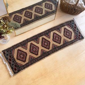 ヴィンテージ トライバル ラグ 90cm×30cm ネイビー : giftgiftgift