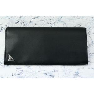PRADA（プラダ） メンズ長財布 ブラック＋ブラウン サフィアーノ