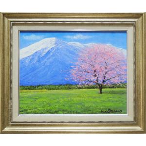 絵画 油絵 清水港より富士 (半澤国雄) 【海・山】【肉筆】【油絵