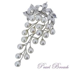 パール ブローチ パールブローチ フォーマル 真珠 ブドウモチーフ 葡萄