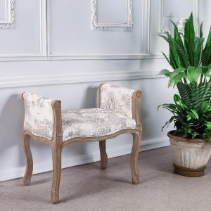 ベンチスツール スツール 横長 木製 トワルドジュイ フランス生地