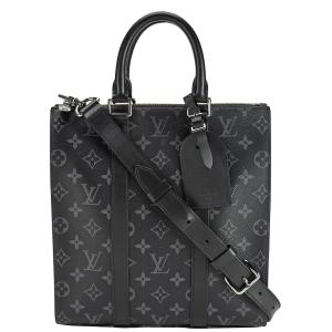 LOUIS VUITTON◇トートバッグ/レザー/BLK/無地 : セカンドストリート