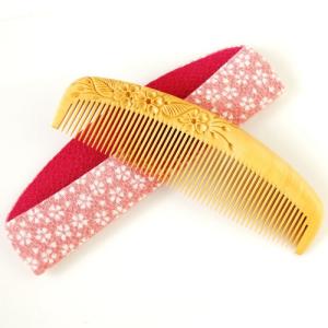 高貴】気品溢れる梅（うめ）4寸5分 彫解櫛 つげ櫛 高級国産 さつま