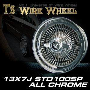 ワイヤーホイール T's WIRE 13X7J REV100SP オールクローム4本セット