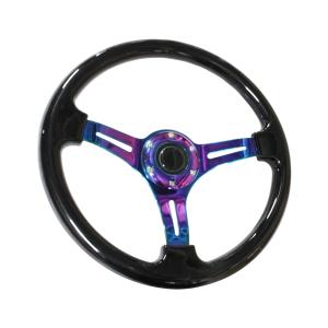 モモ形状 MOMO ステアリング ブラック 35Φ35cm 350mm ボス ハンドル T