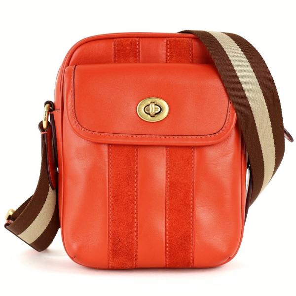 COACH（コーチ） バッグ オレンジ色 ショルダーバッグ レザー×スエード