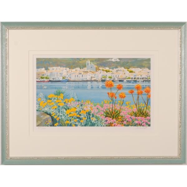 スペイン 絵画 風景画 海 花 絵 リトグラフ 版画 ダニーロ