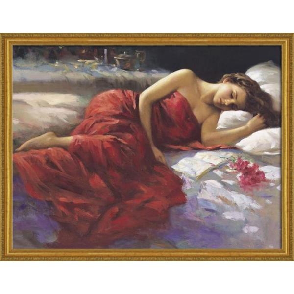 油絵 菅家令子 絵 絵画 インテリア 額付(白) F6-082211 人物 女性 油絵