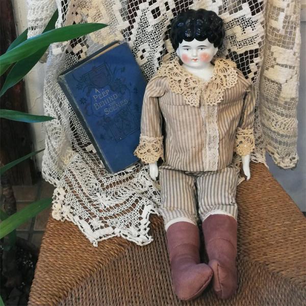 ジャーマン チャイナヘッドドール ラージ ドイツアンティーク : BAU