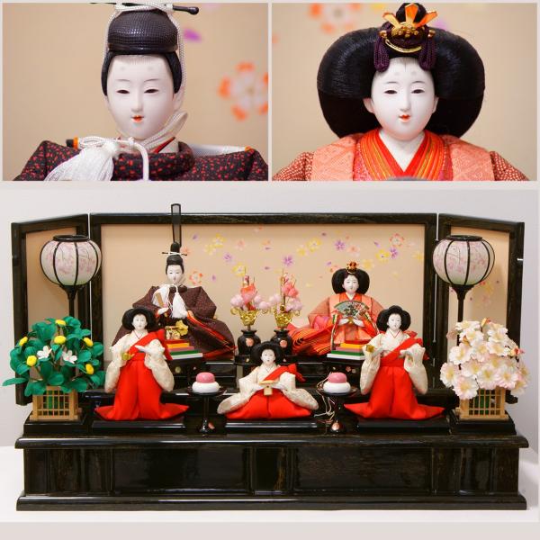 久月 久月の雛人形 親王官女五人飾り No1365 平安光匠作 【店頭展示品