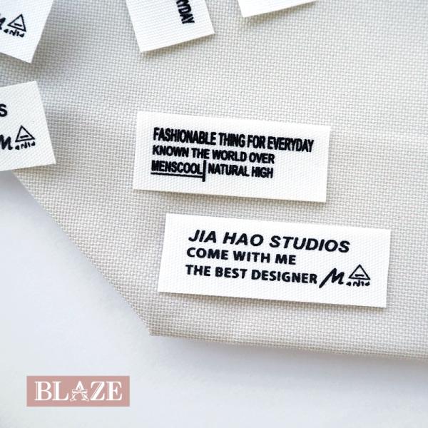 BLAZE タグ ハンドメイド用 3枚入り プリント 英字 横長 細め モノクロ