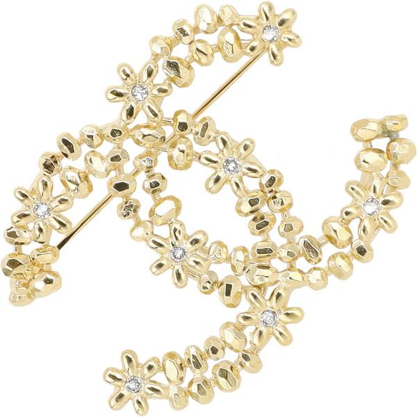 CHANEL（シャネル） ブローチ ココマーク ラインストーン フラワー