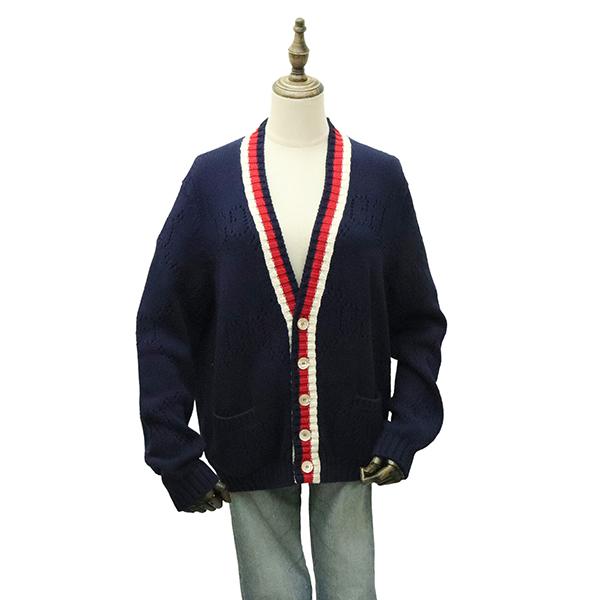 GUCCI（グッチ） カーディガン パーフォレーテッドGG コットン ニット