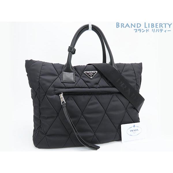 新品同様 プラダ PRADA ニューテスート ボンバー キルティング トート