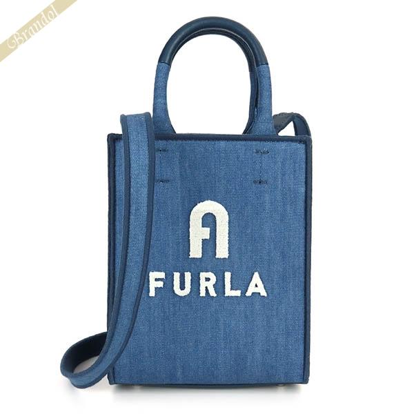 FURLA（フルラ） ショルダーバッグ レディース デニム 縦型 2way ミニ