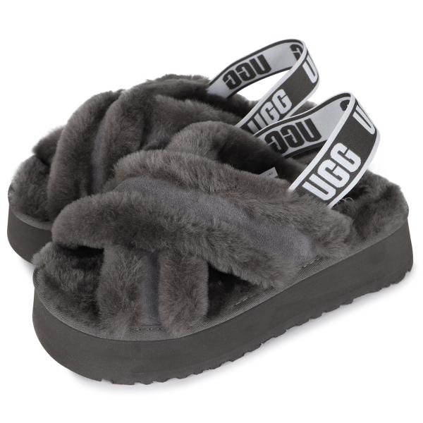 UGG ディスコ スライド ファーサンダル 厚底 グレー 23cm UGGディスコ